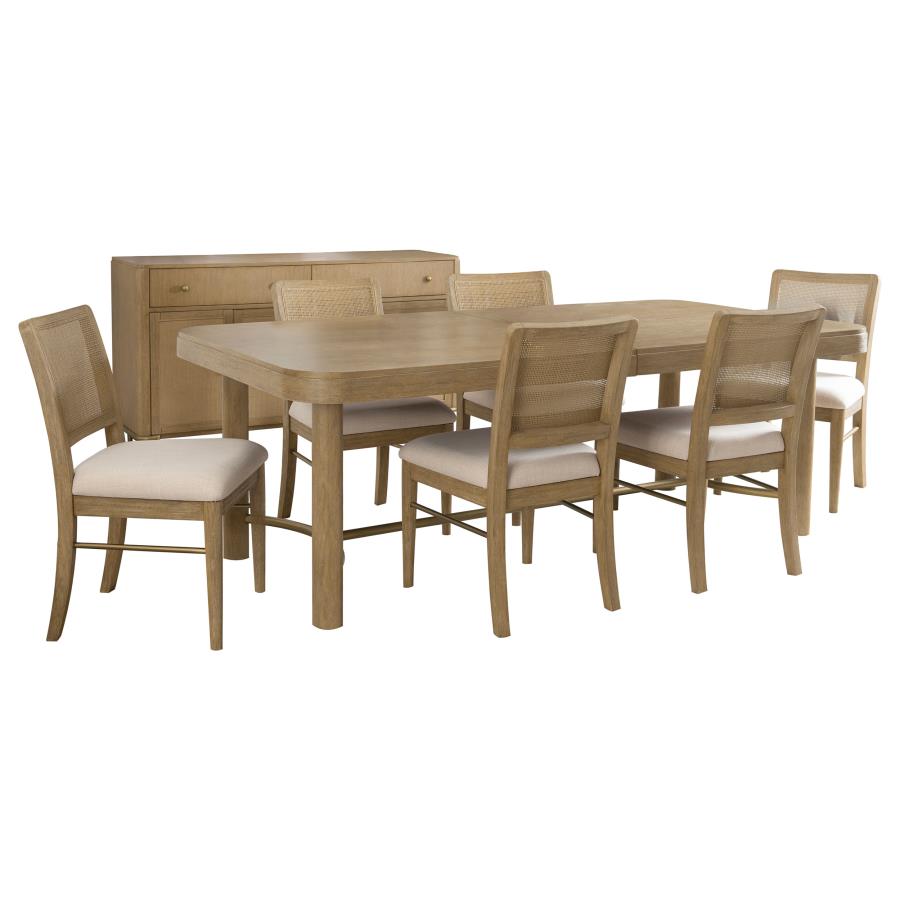 Arini 7-piece Extension Leaf Dining Table Set Sand Wash-2