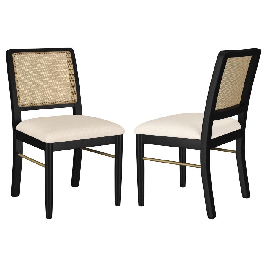 Arini Rattan Cane Dining Side Chair Black (Set of 2)-1
