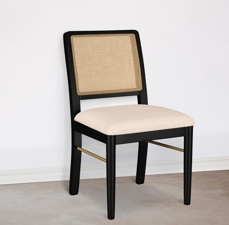 Arini Rattan Cane Dining Side Chair Black (Set of 2)-zoom-