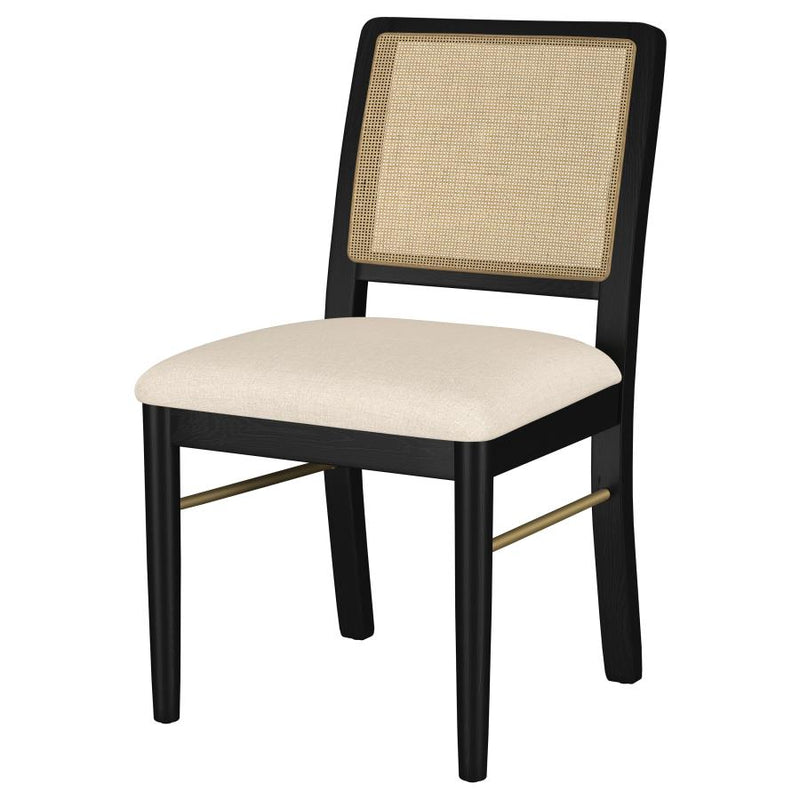Arini Rattan Cane Dining Side Chair Black (Set of 2)-zoom-
