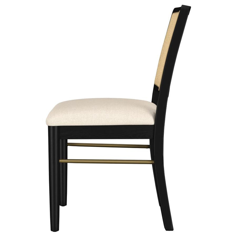 Arini Rattan Cane Dining Side Chair Black (Set of 2)-zoom-