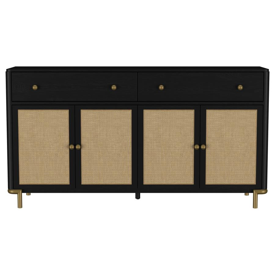 Arini 2-drawer Cane Door Dining Sideboard Server Black-4