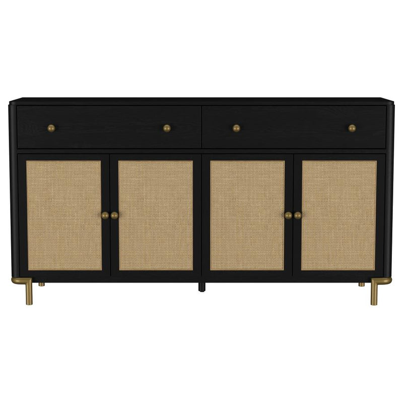 Arini 2-drawer Cane Door Dining Sideboard Server Black-zoom-
