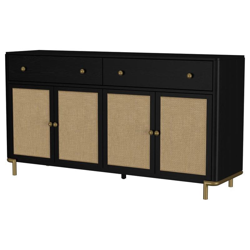 Arini 2-drawer Cane Door Dining Sideboard Server Black-zoom-