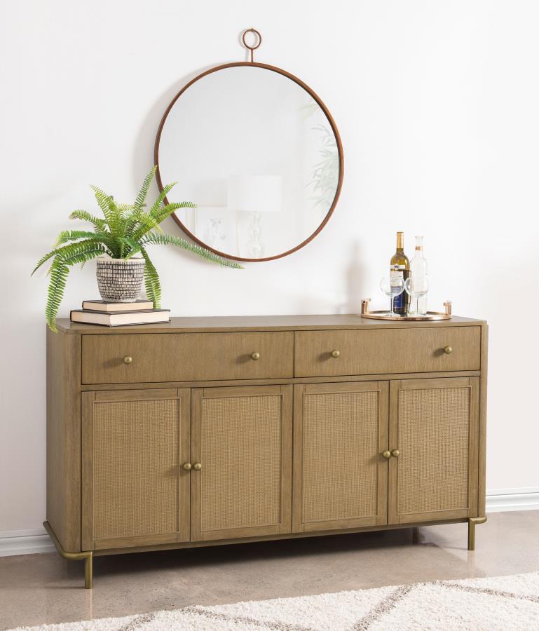 Arini 2-drawer Cane Door Dining Sideboard Server Sand Wash-zoom-
