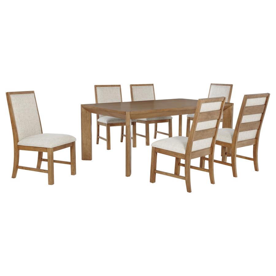 Bruner 7-piece 72-inch Rectangular Dining Set Natural Brown-zoom-2