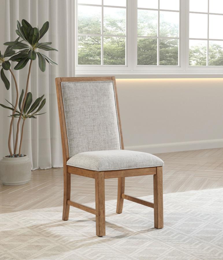 Bruner Upholstered Side Chair Natural Brown (Set of 2)-zoom-
