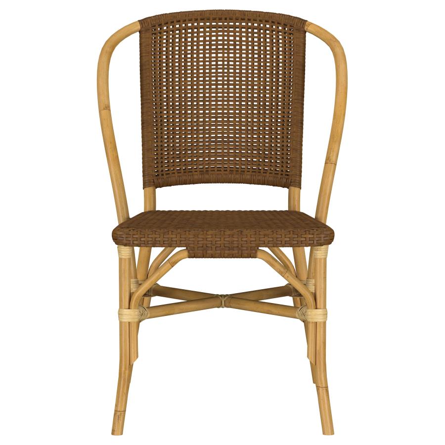 Lexley Woven Rattan Dining Side Chair Brown (Set of 2)-zoom-4