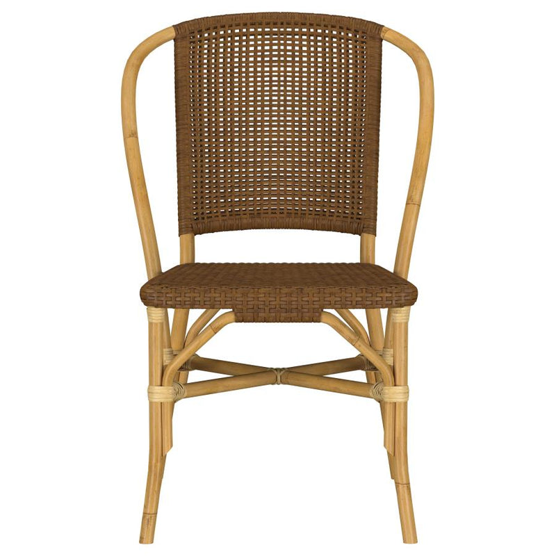 Lexley Woven Rattan Dining Side Chair Brown (Set of 2)-zoom-