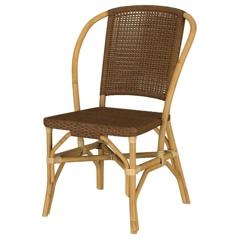 Lexley Woven Rattan Dining Side Chair Brown (Set of 2)-zoom-