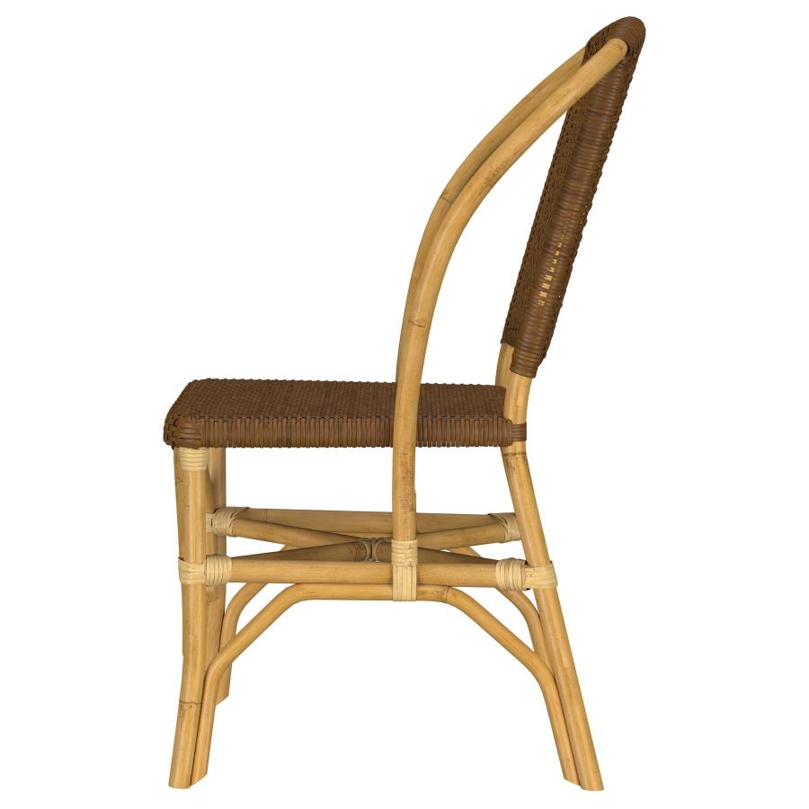 Lexley Woven Rattan Dining Side Chair Brown (Set of 2)-zoom-6