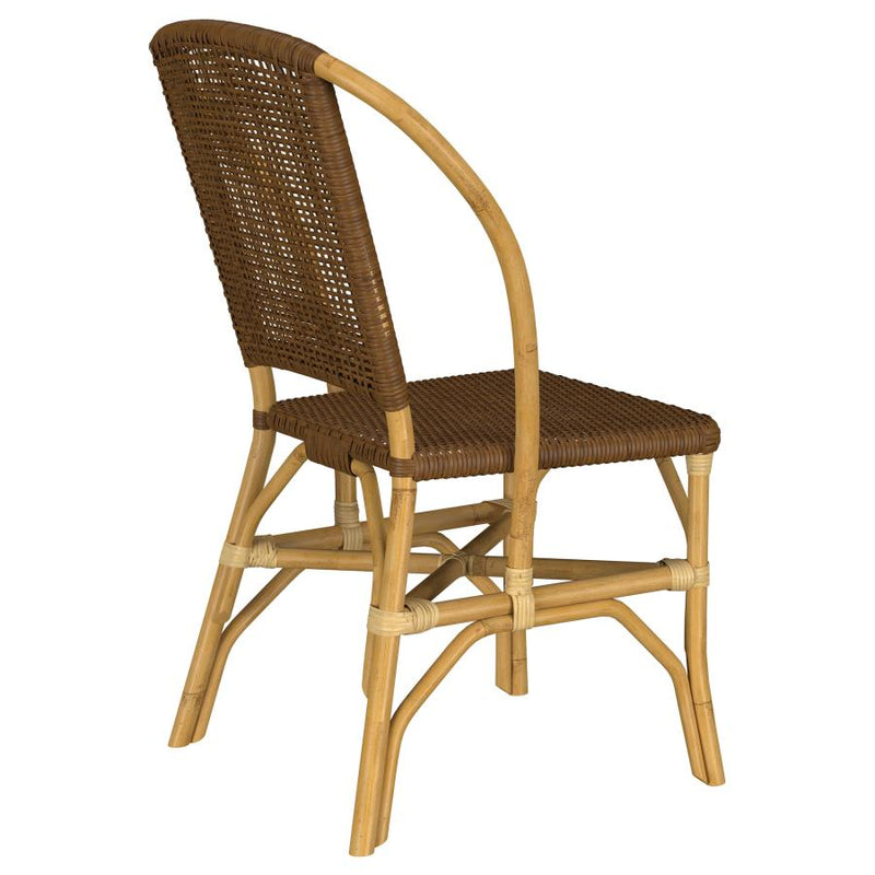 Lexley Woven Rattan Dining Side Chair Brown (Set of 2)-zoom-