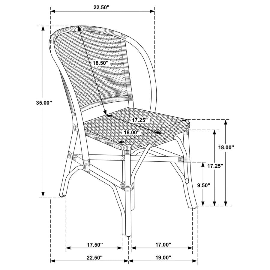 Lexley Woven Rattan Dining Side Chair Brown (Set of 2)-10
