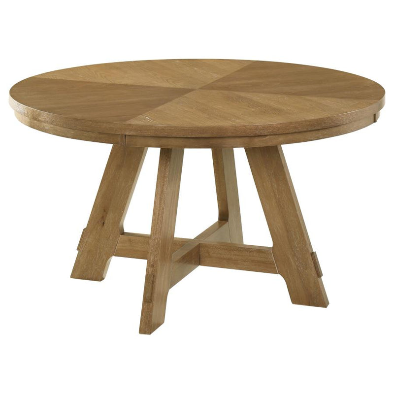 Danvers Round 54-inch Wood Dining Table Brown Oak-zoom-