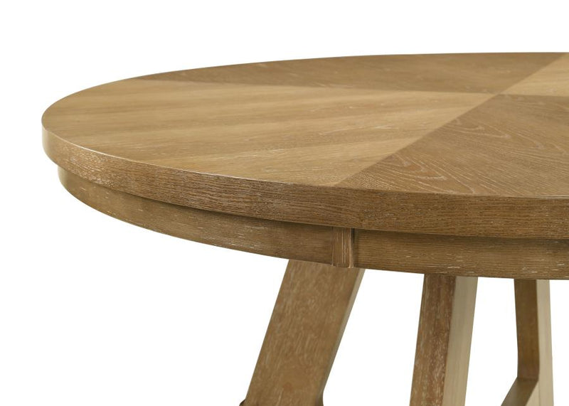 Danvers Round 54-inch Wood Dining Table Brown Oak-zoom-