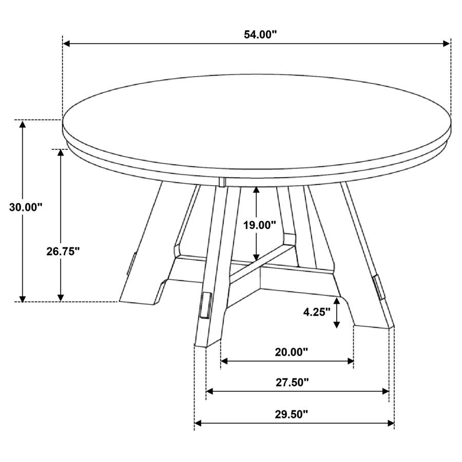 Danvers Round 54-inch Wood Dining Table Brown Oak-7