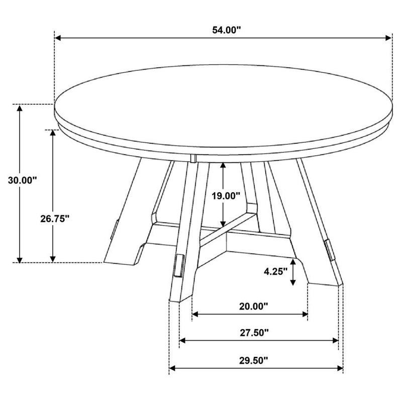 Danvers Round 54-inch Wood Dining Table Brown Oak-zoom-