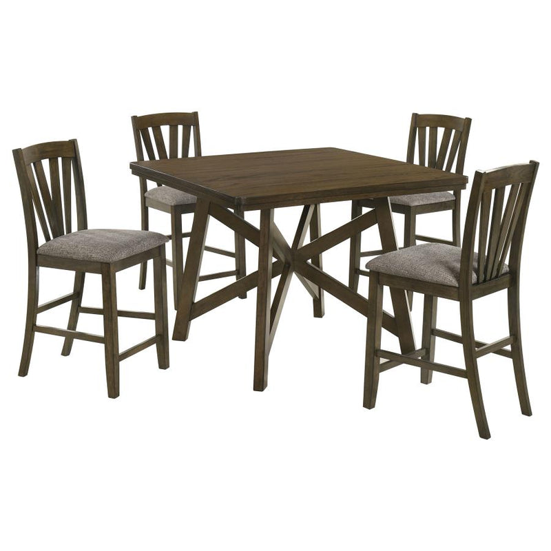 Canfield 5-piece 47-inch Counter Height Dining Set Brown-zoom-