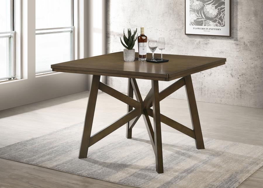 Canfield 47-inch Square Counter Height Dining Table Brown-2
