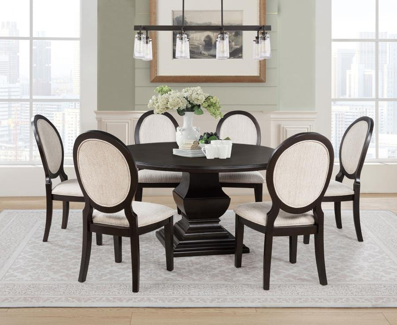 Twyla 60-inch Round Wood Dining Room Table Dark Cocoa-zoom-
