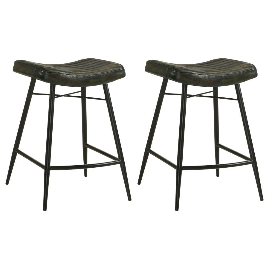 Bayu Leather Upholstered Counter Stool Espresso (Set of 2)-1