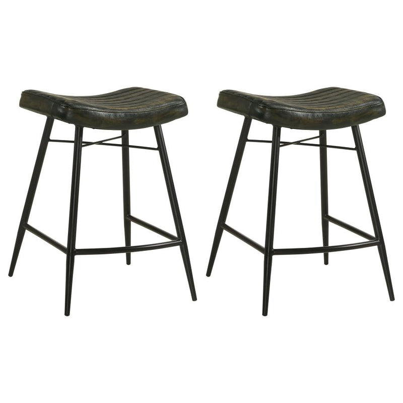 Bayu Leather Upholstered Counter Stool Espresso (Set of 2)-zoom-