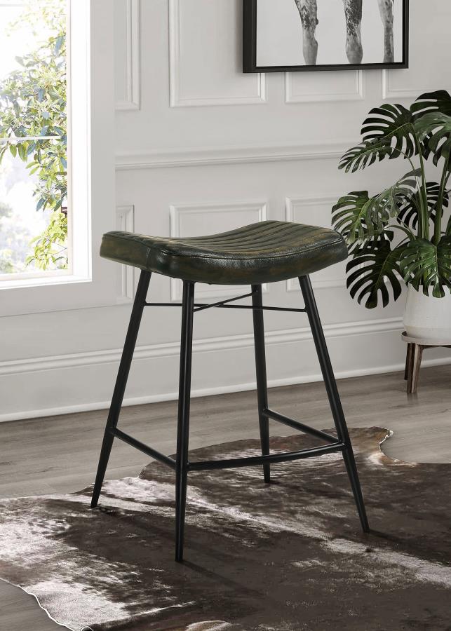 Bayu Leather Upholstered Counter Stool Espresso (Set of 2)-zoom-