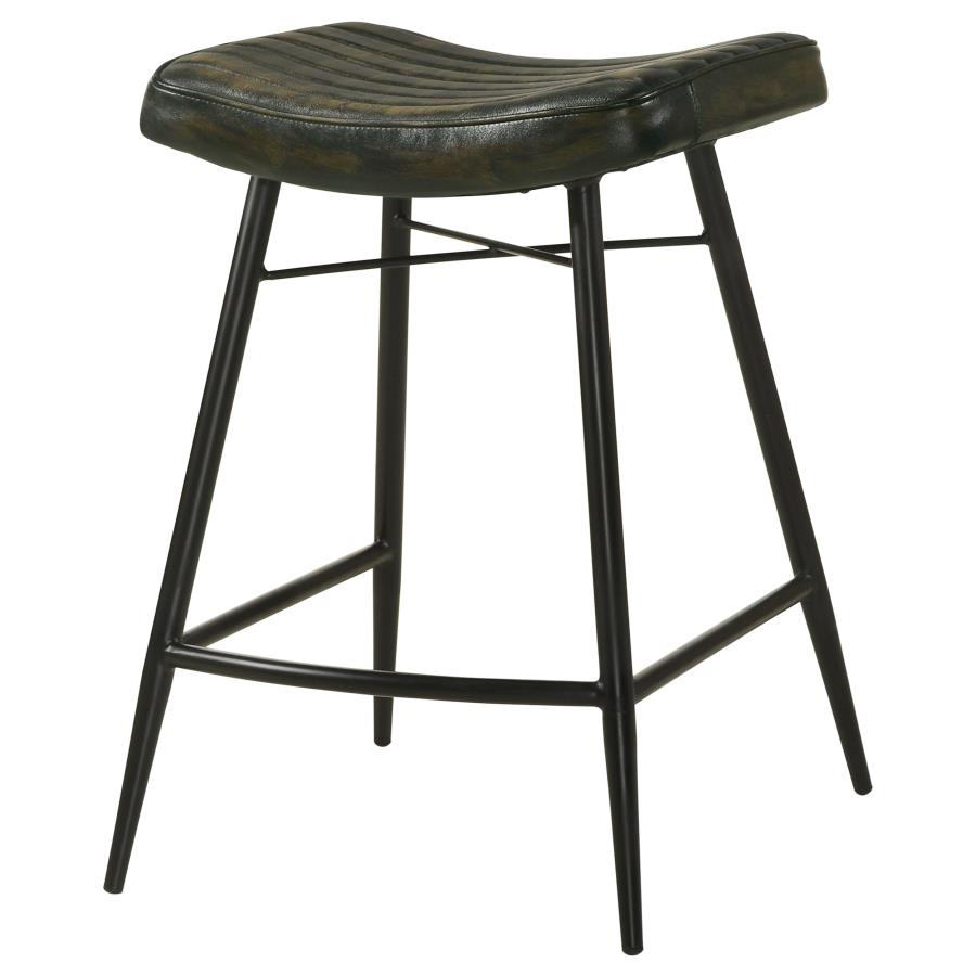 Bayu Leather Upholstered Counter Stool Espresso (Set of 2)-5