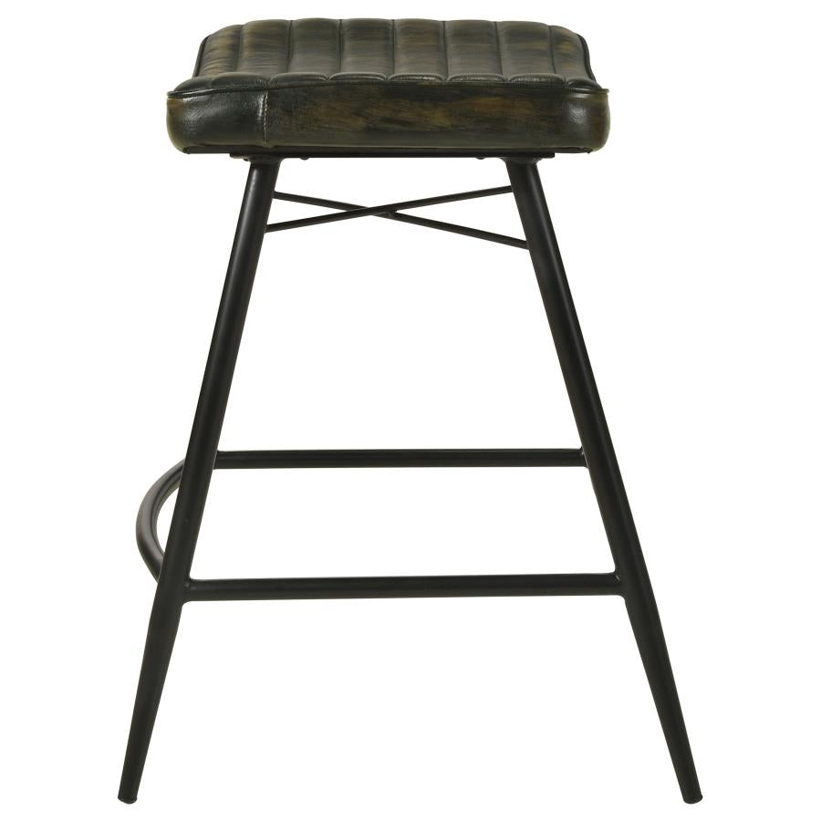 Bayu Leather Upholstered Counter Stool Espresso (Set of 2)-6