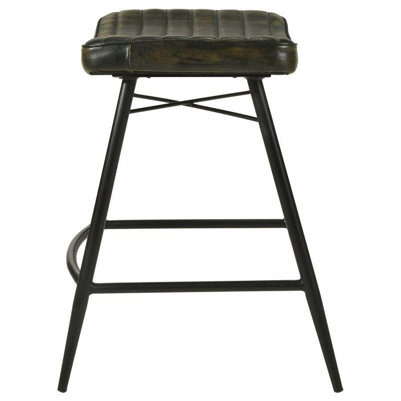 Bayu Leather Upholstered Counter Stool Espresso (Set of 2)-zoom-