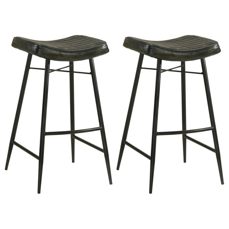 Bayu Leather Upholstered Bar Stool Espresso (Set of 2)-zoom-