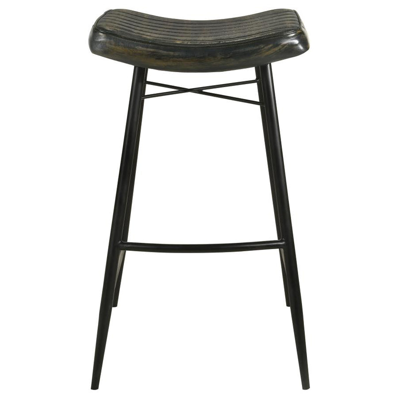 Bayu Leather Upholstered Bar Stool Espresso (Set of 2)-zoom-