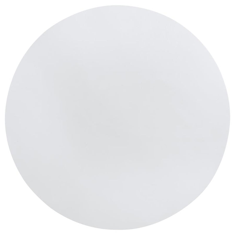 Judd 54-inch Round Dining Wood Table with Shelf Pearl White-zoom-