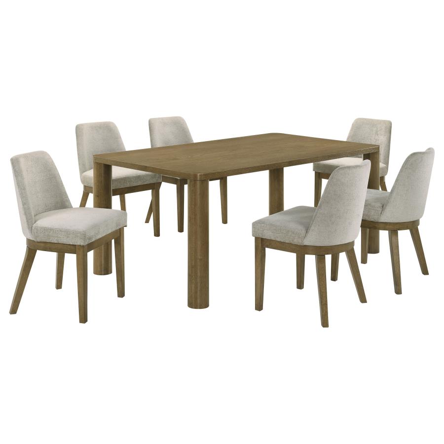 Castlewood 7-piece 71-inch Rectangular Dining Set Brown Oak-2