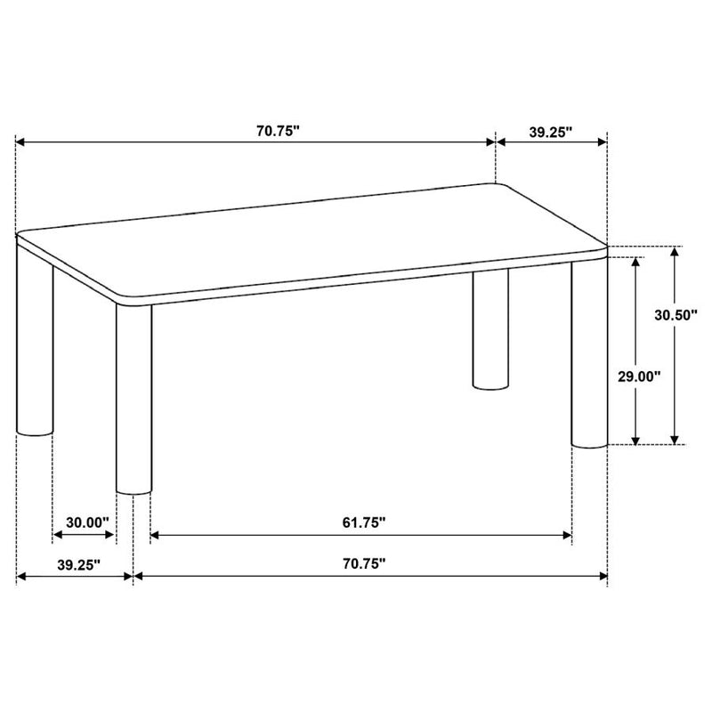 Castlewood 7-piece 71-inch Rectangular Dining Set Brown Oak-zoom-