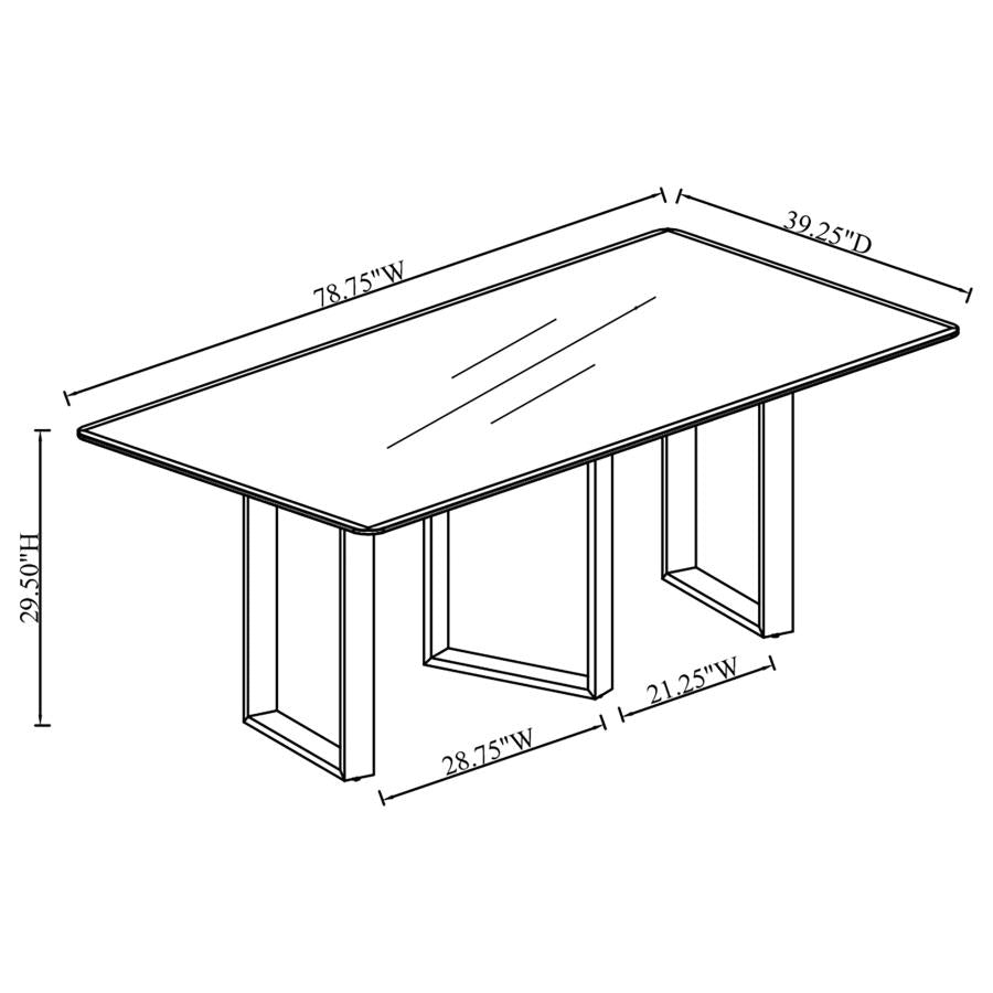 Desden 79-inch Rectangular Sintered Stone Dining Table Grey-8