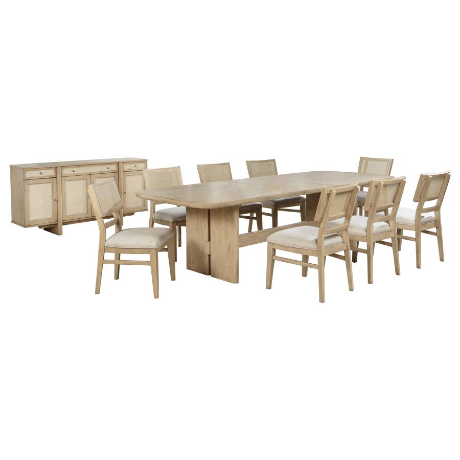 Kailani 10-piece Wood Dining Set with Sideboard Beige Oak-2