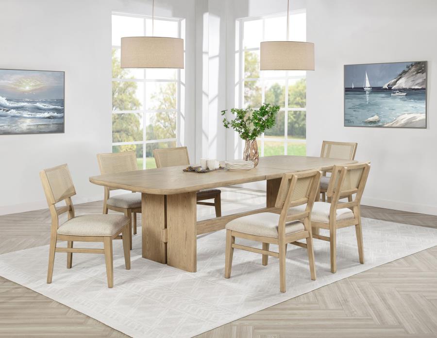 Kailani 7-piece Rectangular Wood Dining Table Set Beige Oak-zoom-1