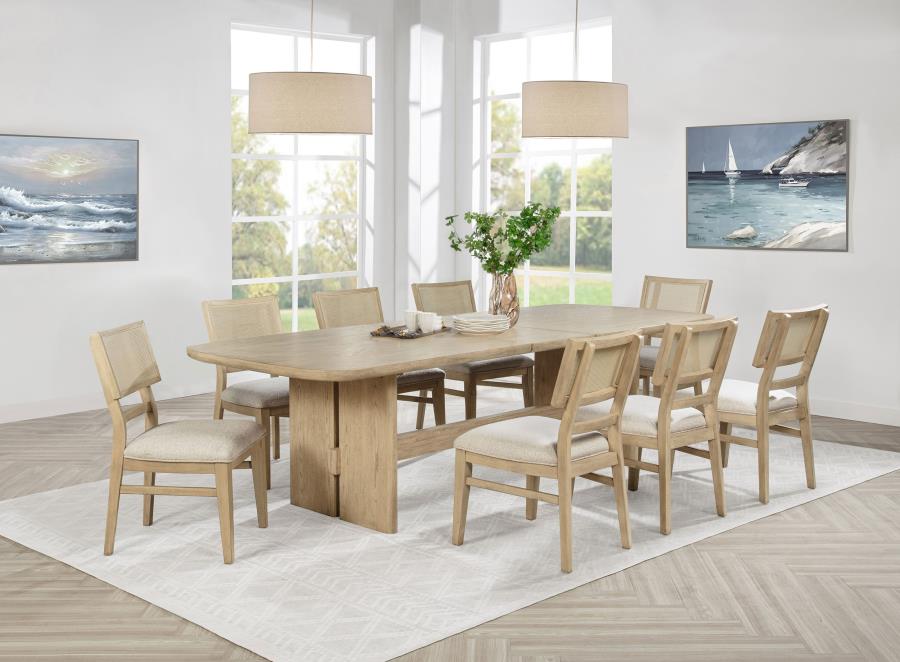 Kailani 9-piece Rectangular Wood Dining Table Set Beige Oak-zoom-1