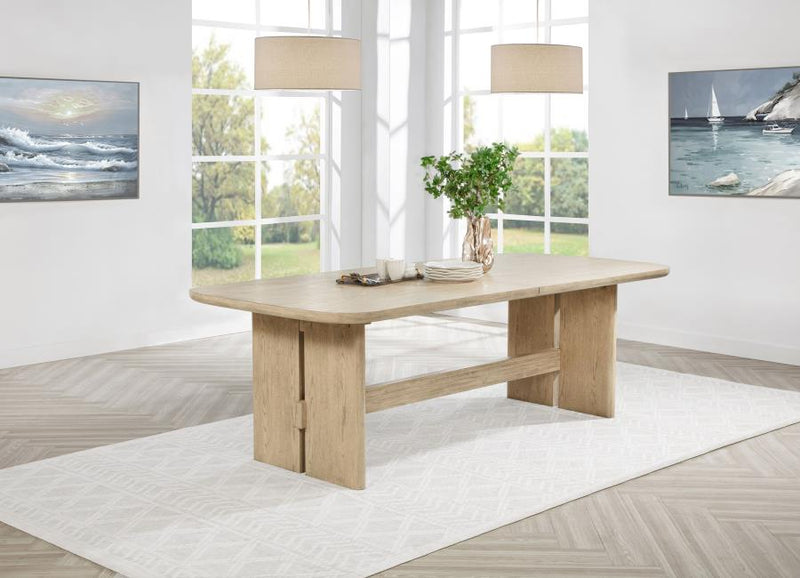 Kailani 110-inch Rectangular Wood Dining Table Beige Oak-zoom-
