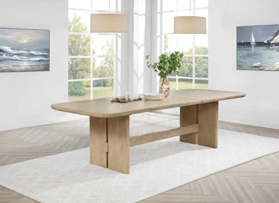 Kailani 110-inch Rectangular Wood Dining Table Beige Oak-3