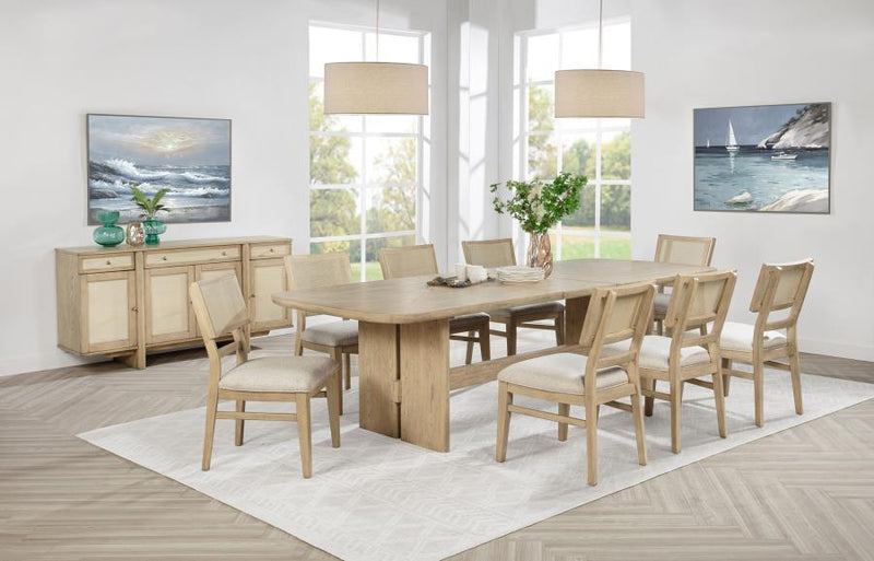 Kailani 110-inch Rectangular Wood Dining Table Beige Oak-zoom-