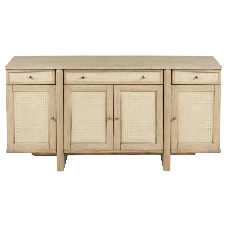 Kailani 4-door Cane Sideboard Buffet Cabinet Beige Oak-3