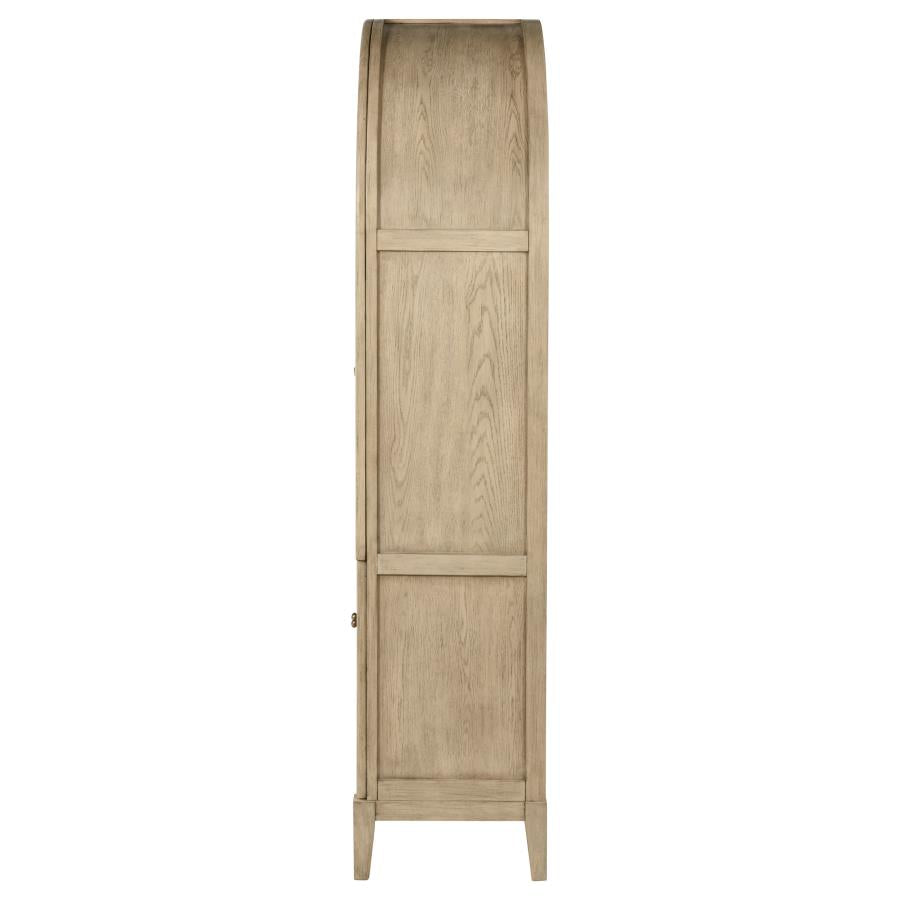 Kailani 4-Door Cane Dining Vitrine Display Cabinet Beige Oak-zoom-6