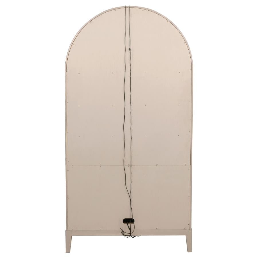 Kailani 4-Door Cane Dining Vitrine Display Cabinet Beige Oak-8