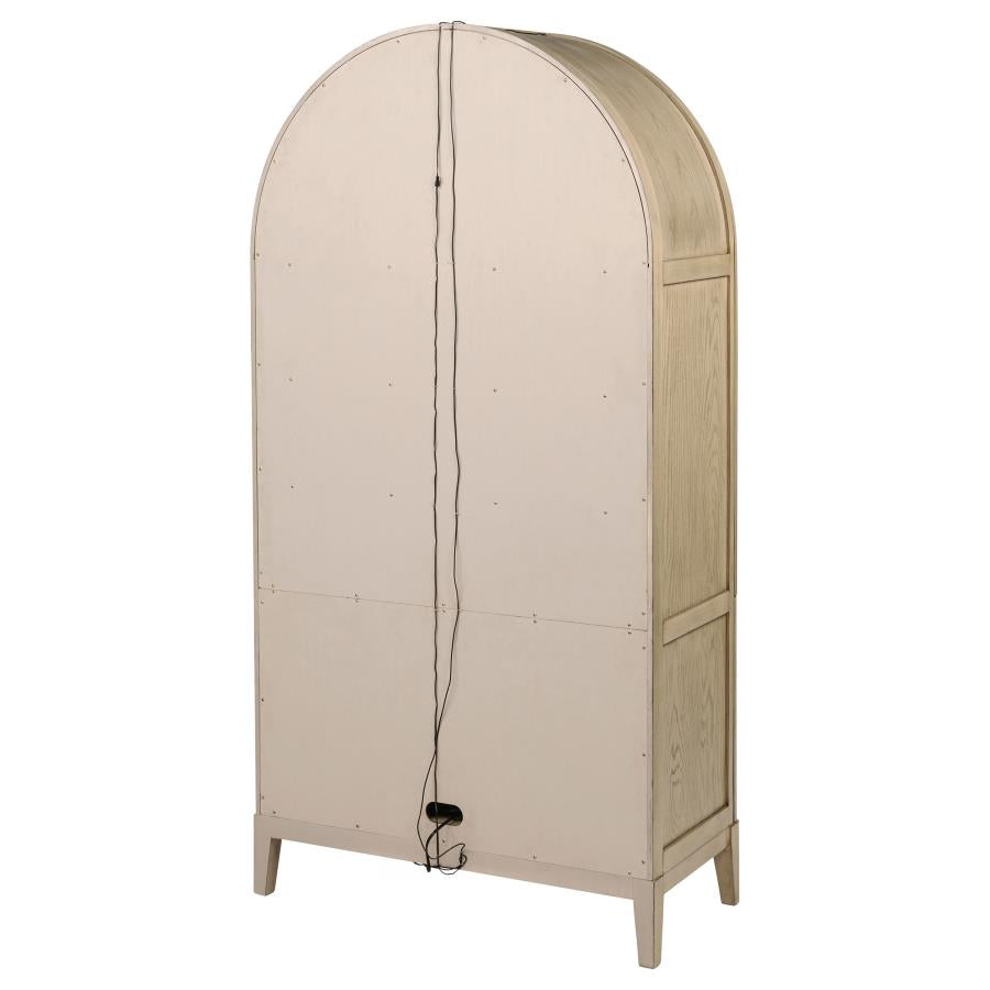 Kailani 4-Door Cane Dining Vitrine Display Cabinet Beige Oak-zoom-9