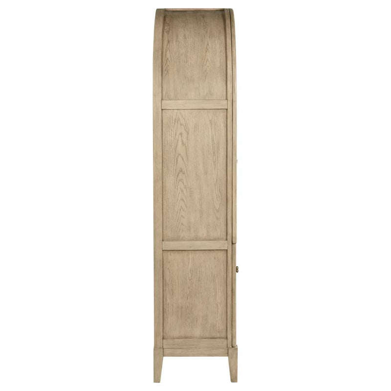 Kailani 4-Door Cane Dining Vitrine Display Cabinet Beige Oak-zoom-
