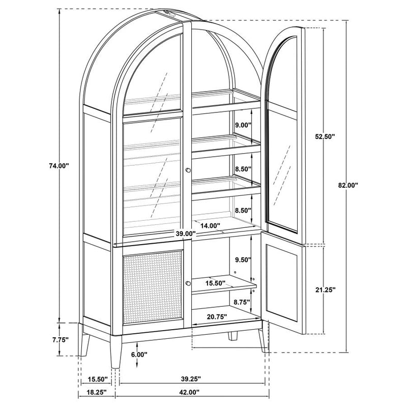 Kailani 8-piece Counter Dining Set with Cabinet Beige Oak-zoom-