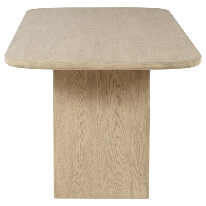 Kailani Cane Counter Height Storage Dining Table Beige Oak-zoom-