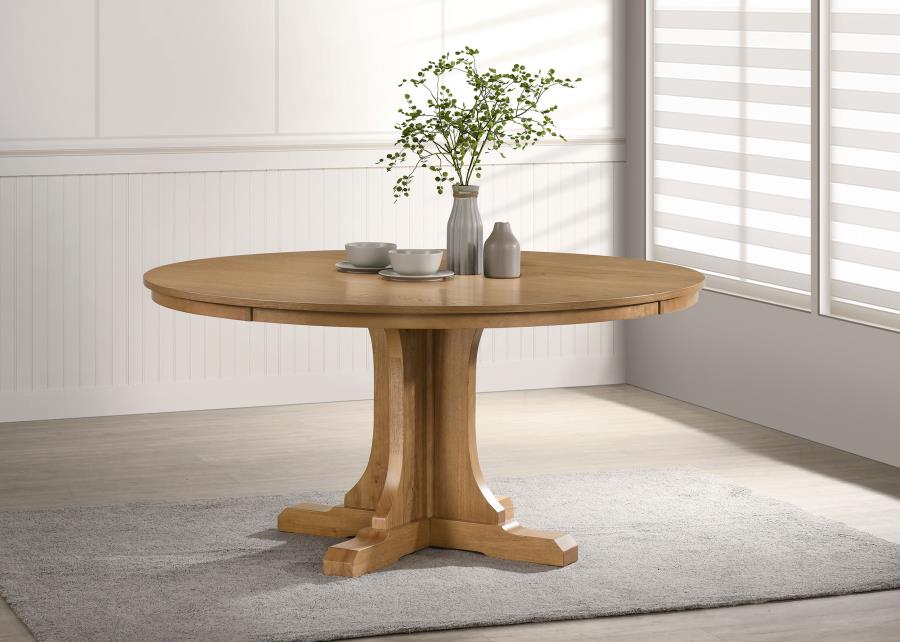 Hartville 60-inch Round Dining Table Natural Light Brown-zoom-2